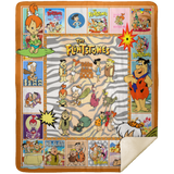 The Flintstones Blanket, 60s Cartoon TV Series Fleece, Sherpa Soft and Cozy MSHM Premium Sherpa Blanket 50x60