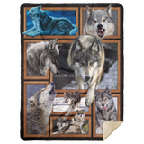 WOLVES Blanket, Wolf 3D Fleece, Sherpa Blanket, Wolf Lover Gift Ideas MSHL Premium Sherpa Blanket 60x80