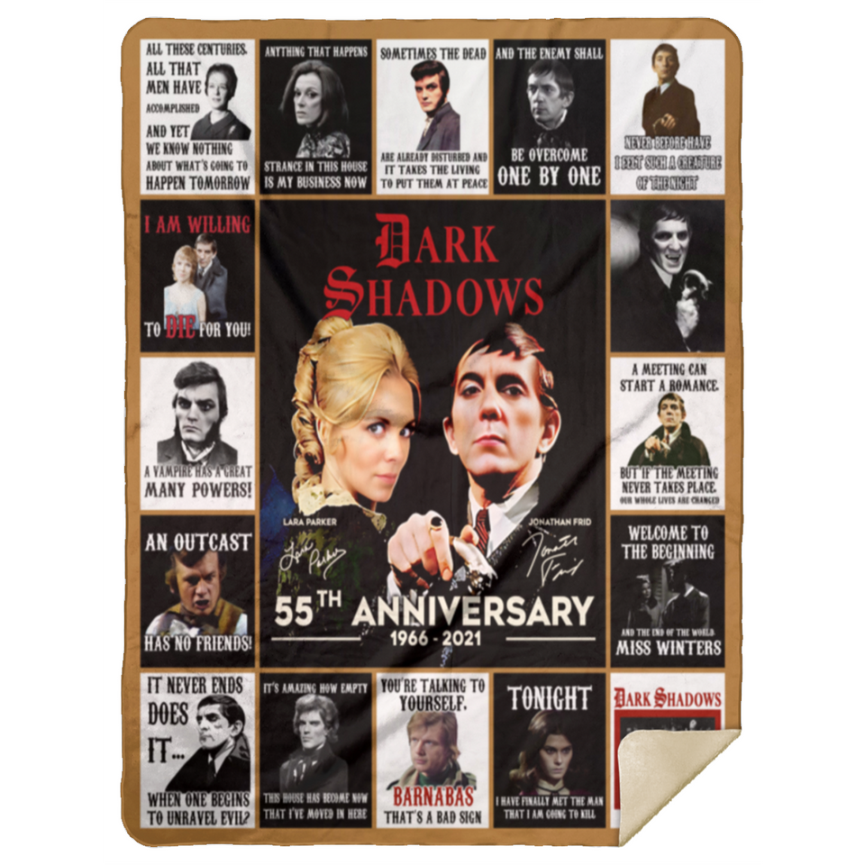 Dark Shadows Blanket, 55th Anniversary Fleece, Sherpa Blanket MSHL Premium Sherpa Blanket 60x80