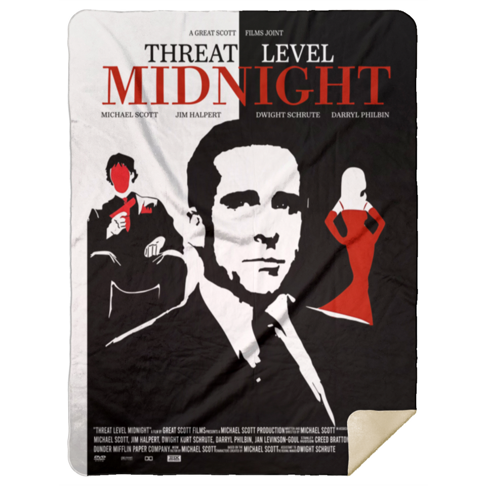 Threat Level Midnight Blanket, The Office Fleece, Sherpa Blanket MSHL Premium Sherpa Blanket 60x80