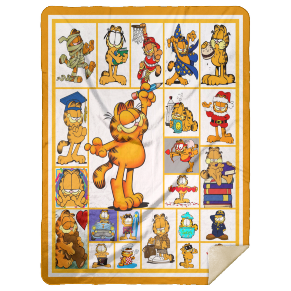 Garfield Blanket, Garfield Cartoon Movies Fleece, Sherpa Blanket Soft and Cozy MSHL Premium Sherpa Blanket 60x80