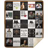 Good Will Hunting Blankets, Wicked Smaht Quilt, Fleece Sherpa, Matt Damon MSHM Premium Sherpa Blanket 50x60