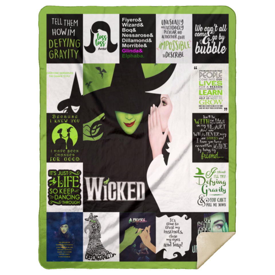 Wicked Blanket, The Wonderful Wizard of Oz Fleece Sherpa Blanket MSHL Premium Mink Sherpa Blanket 60x80