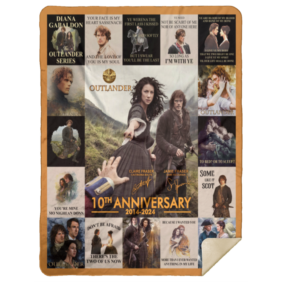 Outlander TV Series Blanket, Outlander - 10th Anniversary Fleece, Sherpa Blanket MSHL Premium Sherpa Blanket 60x80