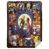 The Nightmare Before Christmas Blanket, Jack & Sally Fleece, Sherpa Halloween MSHL Premium Sherpa Blanket 60x80