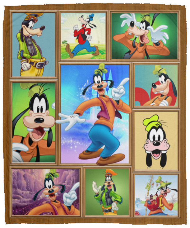 Pluto, Goofy Blanket, Goofy Theme Quilt, Fleece Sherpa, Disney Cartoon Gifts - Goofy 3 - VPM Cozy Plush Fleece Blanket - 50x60