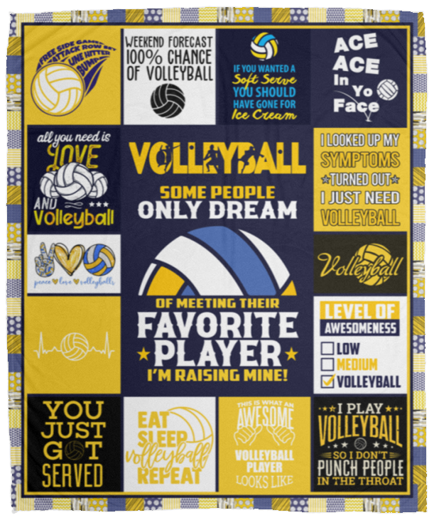 Volleyball Lovers Blanket, Volleyball Gifts for Teen Girls Team Fleece Blanket VPM Cozy Plush Fleece Blanket - 50x60