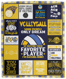 Volleyball Lovers Blanket, Volleyball Gifts for Teen Girls Team Fleece Blanket VPM Cozy Plush Fleece Blanket - 50x60