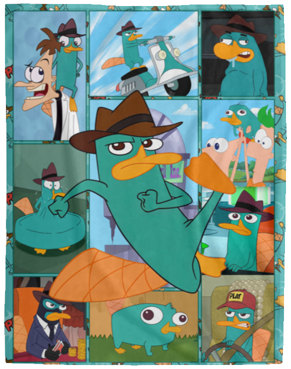 Perry the Platypus Blanket, Perry the Platypus Movies Fleece, Sherpa Blanket VPL Cozy Plush Fleece Blanket - 60x80