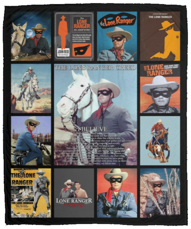 Clayton Moore Blanket, The Lone Ranger Fleece Blanket 50x60 inches VPM Cozy Plush Fleece Blanket - 50x60
