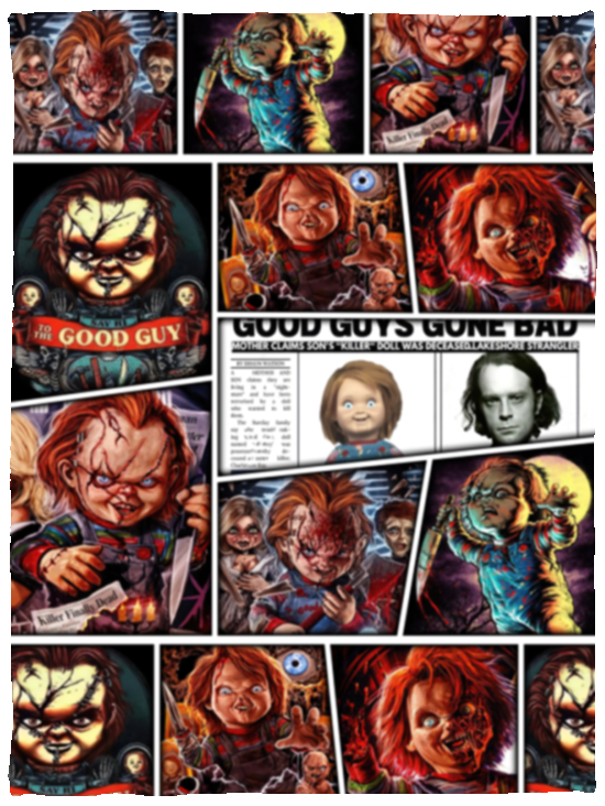 Scary Chucky Blankets, Good Guys Gone Bad Fleece Sherpa Blanket, Halloween Gifts VPS Cozy Plush Fleece Blanket - 30x40