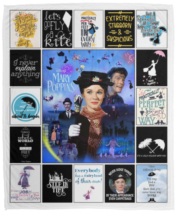 Mary Poppins Blanket, Mary Poppins Movies Fleece, Sherpa Blanket Soft and Cozy VPM Cozy Plush Fleece Blanket - 50x60