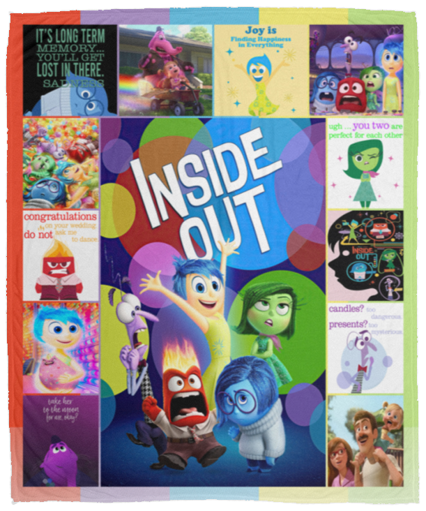Inside Out Blanket, Inside Out Cartoon Movies Fleece, Sherpa Blanket Gifts VPM Cozy Plush Fleece Blanket - 50x60