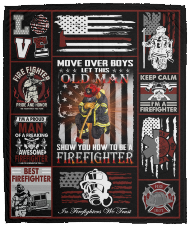 Firefighter Blanket, Firefighters' Day Birthday Gift Idea Fleece, Sherpa Blanket VPM Cozy Plush Fleece Blanket - 50x60