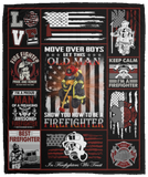 Firefighter Blanket, Firefighters' Day Birthday Gift Idea Fleece, Sherpa Blanket VPM Cozy Plush Fleece Blanket - 50x60