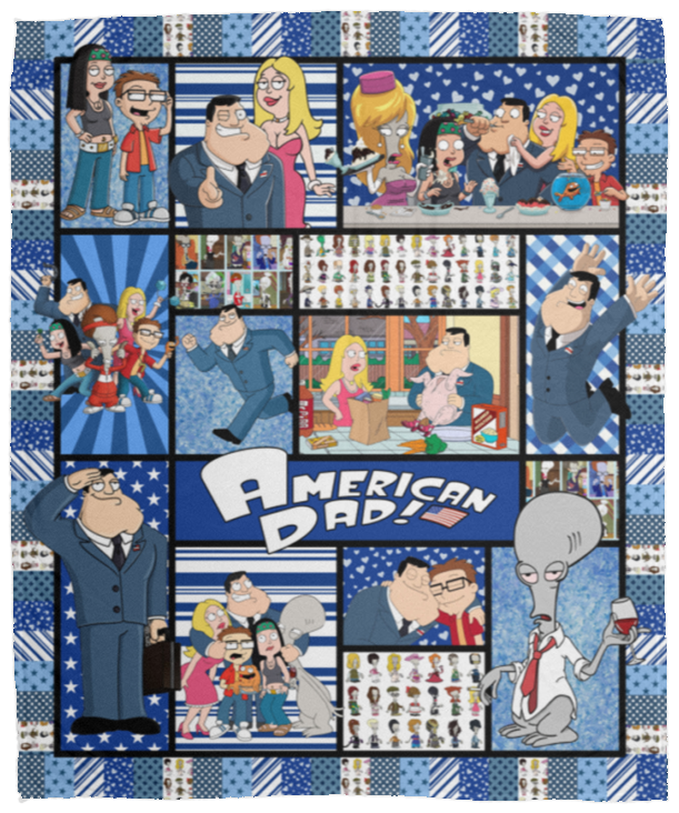 American Dad Blanket, American Dad! TV Series Fleece, Sherpa Blanket VPM Cozy Plush Fleece Blanket - 50x60