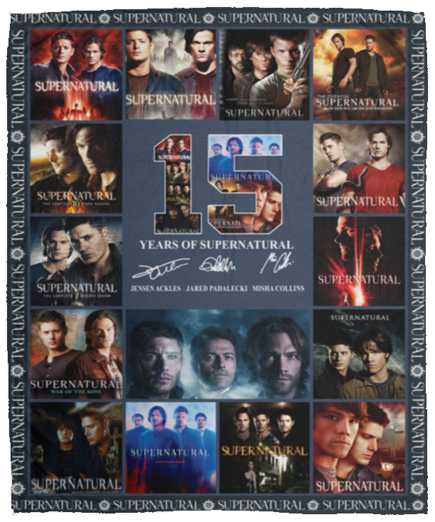 Supernatural 15 Years Blanket, Supernatural Fleece, Sherpa Blanket VPM Cozy Plush Fleece Blanket - 50x60