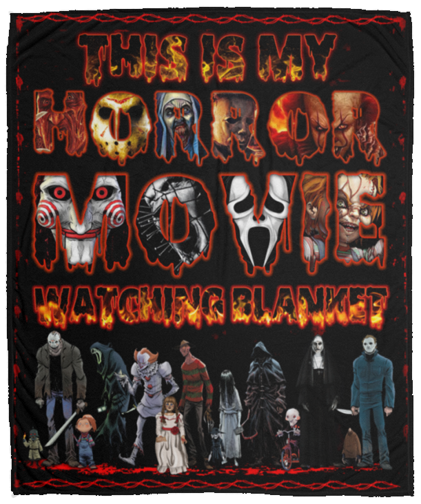 This is My Horror Movie Watching Blanket, Horror Movie Blanket, Halloween Blanket, Scary Movie Blanket, Horror Blanket Gifts for Halloween, Christmas Fleece Blankets V1 - 50x60 inches