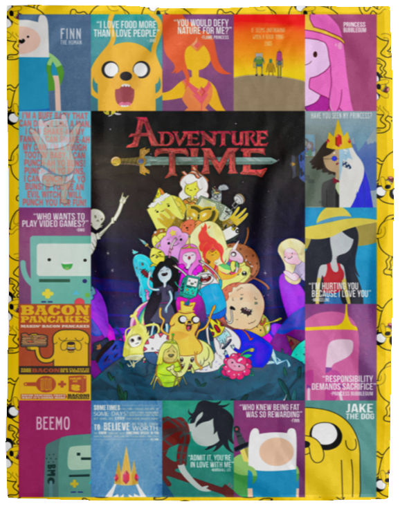 Adventure Time Blanket, Adventure Time Series Fleece, Sherpa Blankets VPL Cozy Plush Fleece Blanket - 60x80