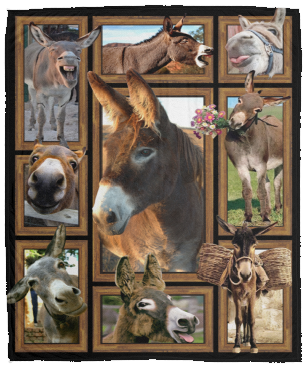 Donkey Blanket, Donkey 3D Fleece, Sherpa Blanket, Donkey Lover Gift Ideas VPM Cozy Plush Fleece Blanket - 50x60
