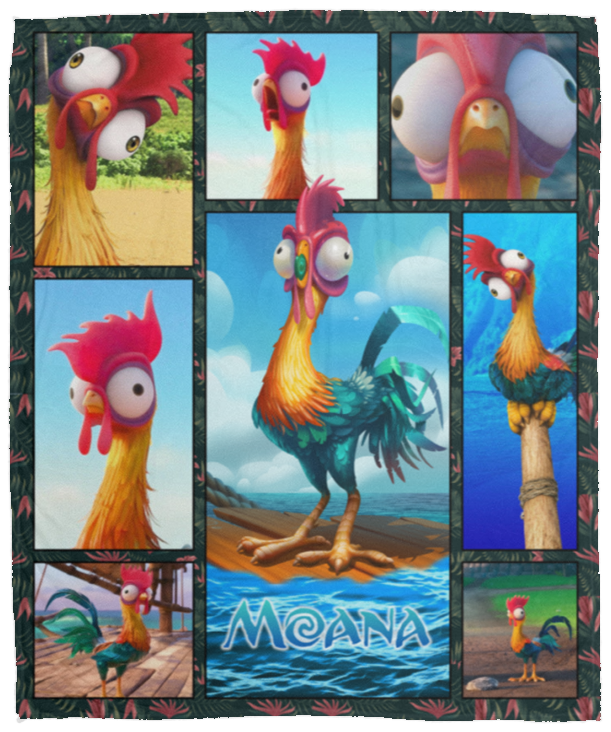 Hei Hei Chicken Blanket, Moana Hey Hey Chicken Fleece Blanket Moana Movies VPM Cozy Plush Fleece Blanket - 50x60