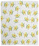 Avocado Blanket, White Avocado Cute Fruit Skipping Exercise Fleece Blanket - VPM Cozy Plush Fleece Blanket - 50x60