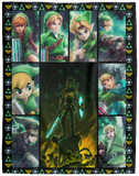 The Legend of Zelda Blanket, Evolution of Link Fleece, Sherpa Blanket - VPL Cozy Plush Fleece Blanket - 60x80