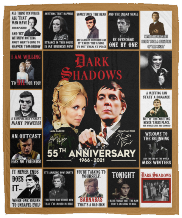 Dark Shadows Blanket, 55th Anniversary Fleece, Sherpa Blanket VPM Cozy Plush Fleece Blanket - 50x60