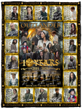 Outlander Blanket, Outlander 10 Years 2014 2024 Fleece Sherpa Blanket VPS Cozy Plush Fleece Blanket - 30x40