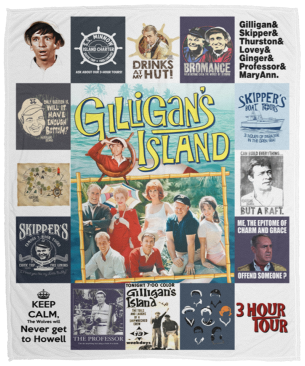 Gilligan's Island Blanket, Gilligan's Island TV Series Fleece, Sherpa Blankets VPM Cozy Plush Fleece Blanket - 50x60