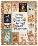 Corgi Blanket, Dog Lovers Fleece, Sherpa Blanket Gift Ideas - VPM Cozy Plush Fleece Blanket - 50x60