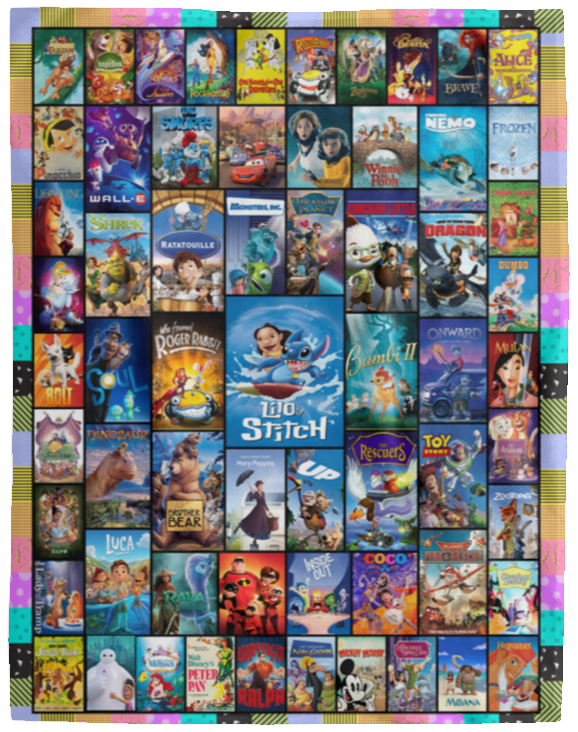 Disneyland Movies Blanket, Mickey And Friends Fleece Blanket Princess Movie VPL Cozy Plush Fleece Blanket - 60x80