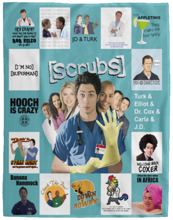 Scrubs TV Series Blanket, Scrubs Funny Movie Fleece, Sherpa Blanket VPL Cozy Plush Fleece Blanket - 60x80