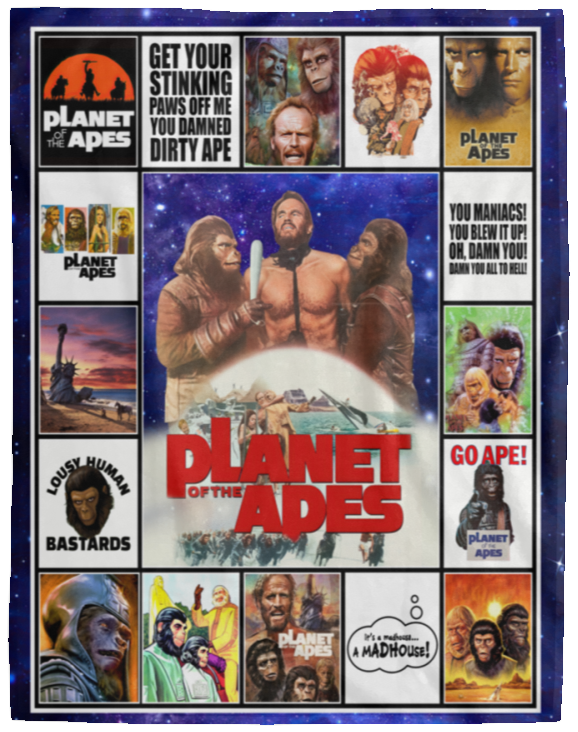 Planet Of The Apes Blankets, Planet Of The Apes Fleece Sherpa Blanket VPL Cozy Plush Fleece Blanket - 60x80