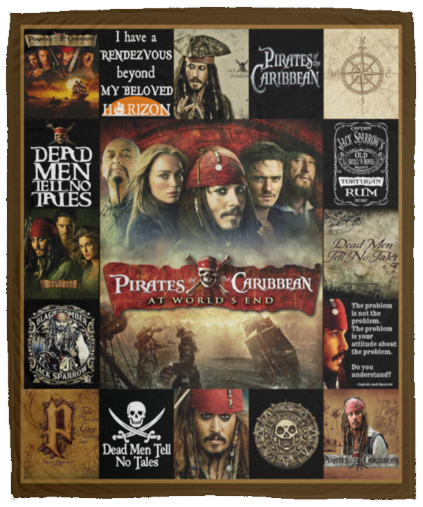 Pirates of the Caribbean Blanket, Pirates of the Caribbean Fleece Sherpa Blanket VPM Cozy Plush Fleece Blanket - 50x60