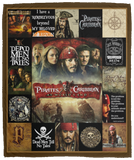 Pirates of the Caribbean Blanket, Pirates of the Caribbean Fleece Sherpa Blanket VPM Cozy Plush Fleece Blanket - 50x60