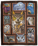 Owl Blanket, Owl 3D Fleece, Sherpa Blanket, Owl Lover Gift Ideas - VPM Cozy Plush Fleece Blanket - 50x60