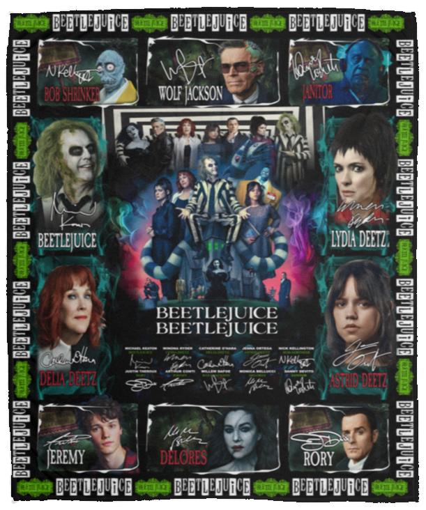 Beetlejuice Blankets, Strange And Unusual Quilt, Fleece Sherpa, Alec Baldwin VPM Cozy Plush Fleece Blanket - 50x60