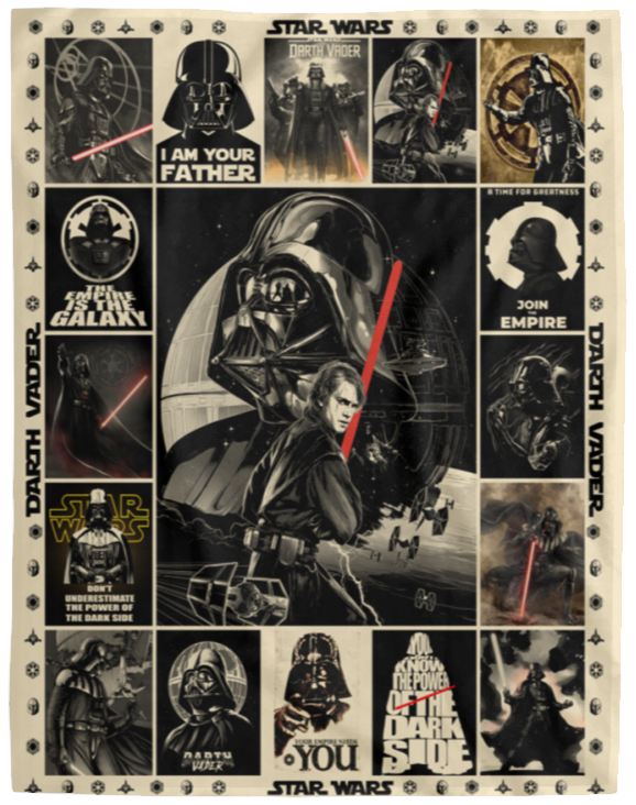 Darth Vader Blanket, Star Wars Darth Vader All Season Fleece, Sherpa Blanket VPL Cozy Plush Fleece Blanket - 60x80