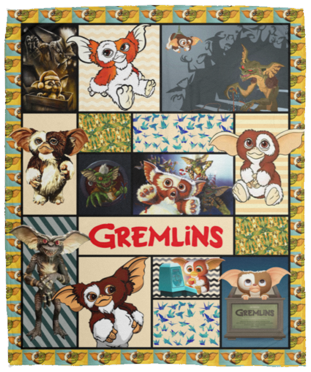 Gremlins Blankets, Gremlins Cartoon Theme Fleece Sherpa, Zach Galligan Blankets VPM Cozy Plush Fleece Blanket - 50x60