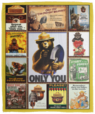 Smokey Bear Blanket, Only You Can Prevent Wildfires Fleece, Sherpa Blanket VPM Cozy Plush Fleece Blanket - 50x60