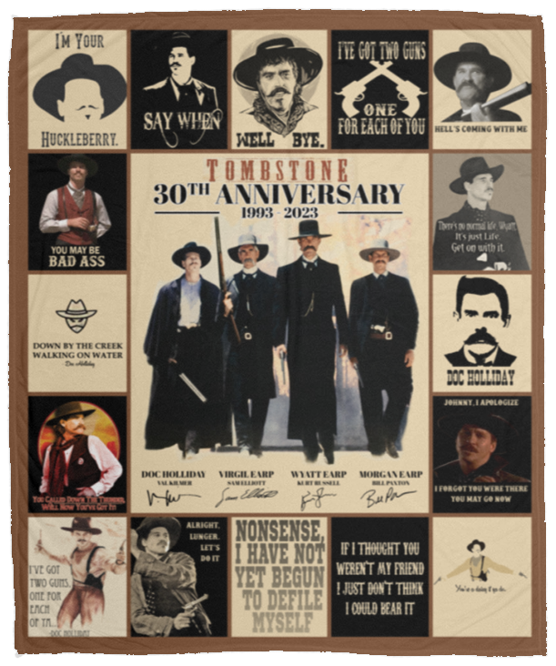 Tombstone Blanket, Tombstone - 30th Anniversary Fleece, Sherpa Blanket VPM Cozy Plush Fleece Blanket - 50x60
