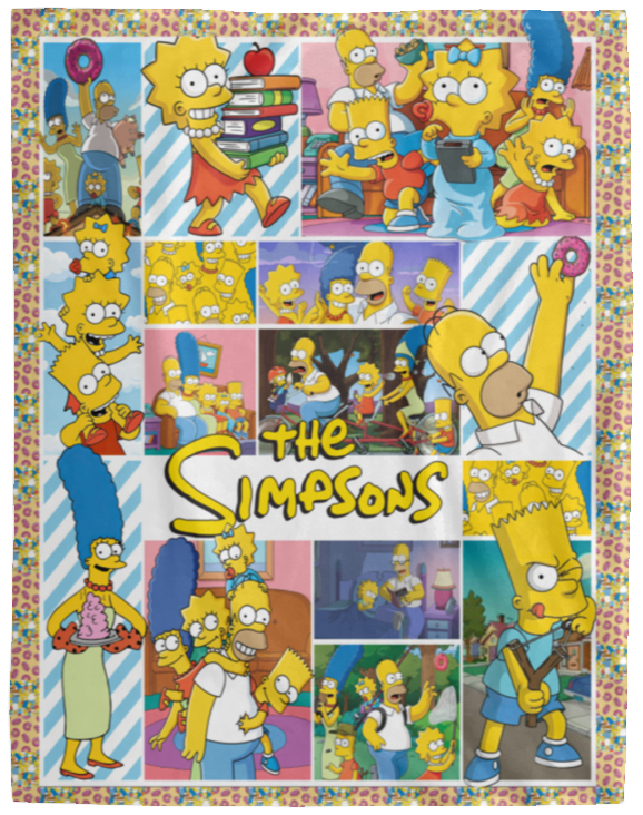 The Simpsons Blanket, Simpson family Fleece, Sherpa Blanket VPL Cozy Plush Fleece Blanket - 60x80