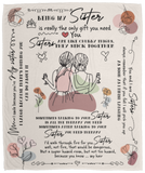 Funny Sister Blanket with Loving Messages, Sister Gifts for Sister, Blanket for sister, Best Sister Ever Lightweight Fleece Blanket 50x60 in - VPM Cozy Plush Fleece Blanket - 50x60