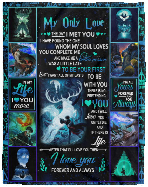 Harry Potter My Love All Of My Last Fleece, Sherpa Blanket, Harry Potter Blanket - VPL Cozy Plush Fleece Blanket - 60x80