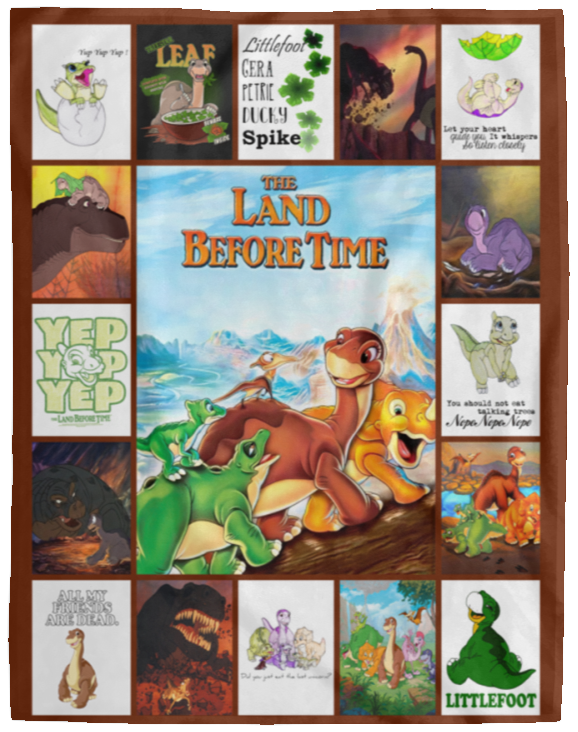 The Land Before Time Blanket, Cartoon Movies Fleece, Sherpa Blanket VPL Cozy Plush Fleece Blanket - 60x80