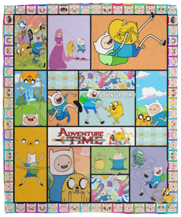 Adventure Time Blanket, Adventure Time TV Series Fleece, Sherpa Blanket VPM Cozy Plush Fleece Blanket - 50x60