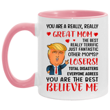 Beekind You Are A Great Mom Coffee Mug, Mom Gifts Mug, Funny Trump Mug, Trump Mom Mug, Gift For Mom Mommy Mama From Daughter Son Husband Christmas Birthday, Mothers Day Coffee Mug For Mom - 11oz