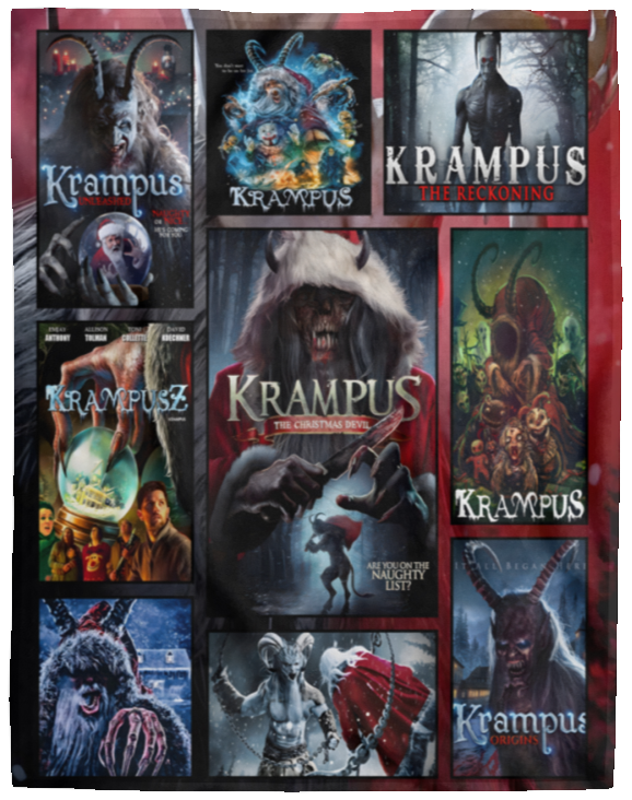 Krampus Blankets, Krampus Chrismtas Funny Movie Fleece, Sherpa Blanket VPL Cozy Plush Fleece Blanket - 60x80