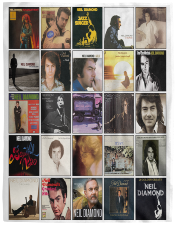 Neil Diamond Blanket, Neil Diamond Album Covers Fleece, Sherpa Blanket VPL Cozy Plush Fleece Blanket - 60x80